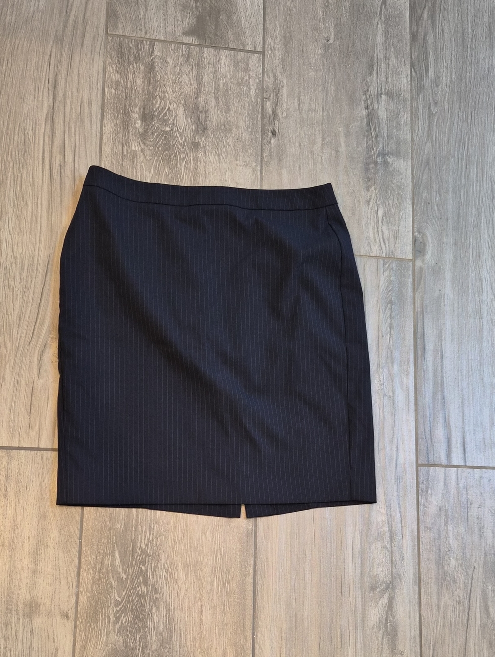 Ann Taylor Navy Pinstripe Pencil Skirt